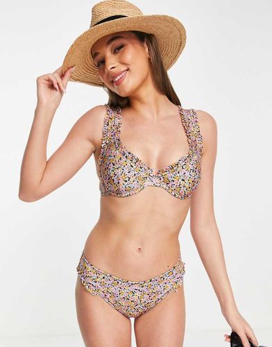 Jemima - Top bikini con volant e stampa a fiori in poliestere - MULTI - Nobody's Child - Modalova