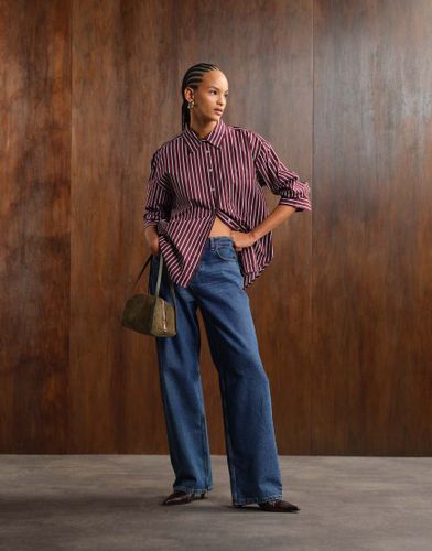 Alexa - Jean droit à taille mi-haute en denim - foncé - Noisy May - Modalova