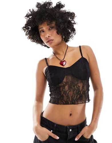 Noisy May - Crop top nero in pizzo - Noisy May - Modalova