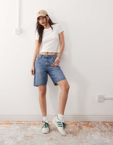 Short baggy en jean à taille haute - moyen délavé - Noisy May - Modalova