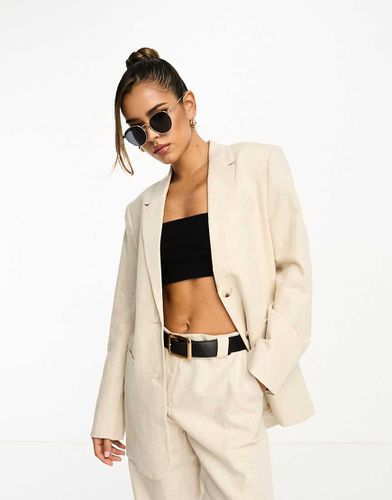 Blazer sartoriale oversize beige in coordinato - NA-KD - Modalova