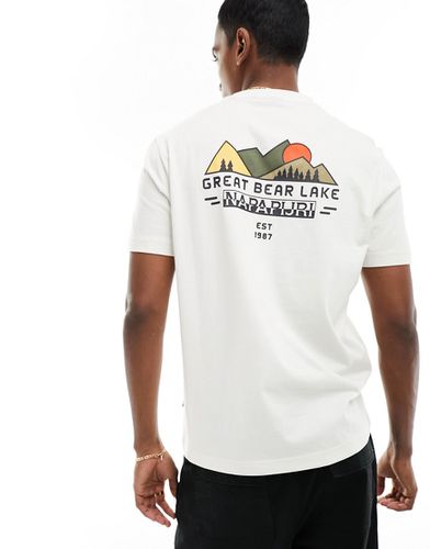 Tahi - T-shirt sporco con grafica stampata sul retro - Napapijri - Modalova