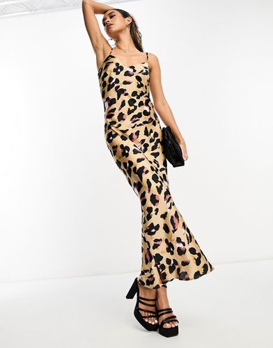 Vestito sottoveste al polpaccio trasparente con stampa leopardata - Never Fully Dressed - Modalova