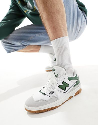 Sneakers bianche e verdi con punta in camoscio - New Balance - Modalova