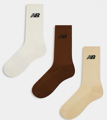 Confezione da 3 paia di calzini beige, marroni e color cuoio - New Balance - Modalova