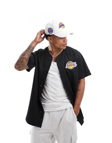 LA Lakers - T-shirt nera con bottoni - New Era - Modalova