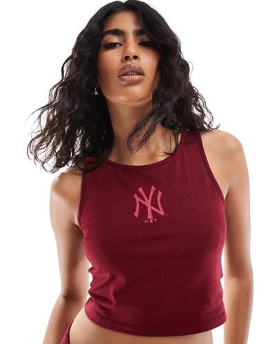 MLB - Crop top senza maniche color bacca con stampa - New Era - Modalova