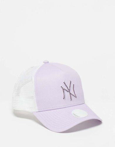 NY Yankees - Cappellino trucker lilla con logo in strass - New Era - Modalova