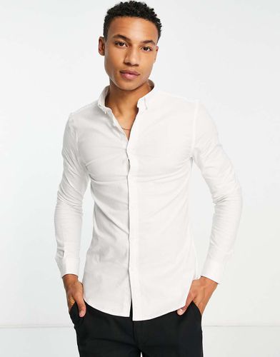 Camicia Oxford a maniche lunghe attillata bianca - New Look - Modalova