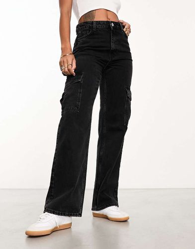 Jeans cargo dritti neri - New Look - Modalova