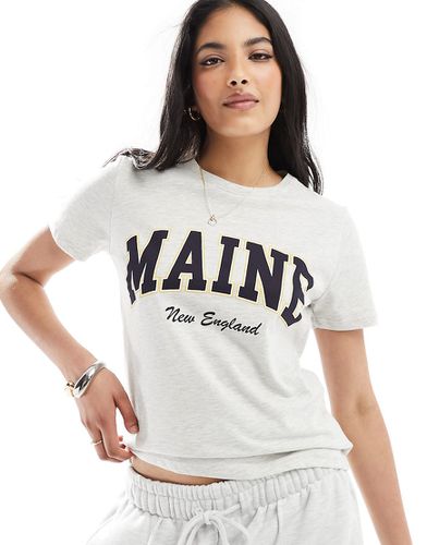 Maine - T-shirt corta grigia - New Look - Modalova