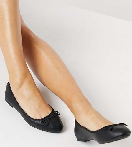 Ballerine nere a pianta larga - New Look Wide Fit - Modalova