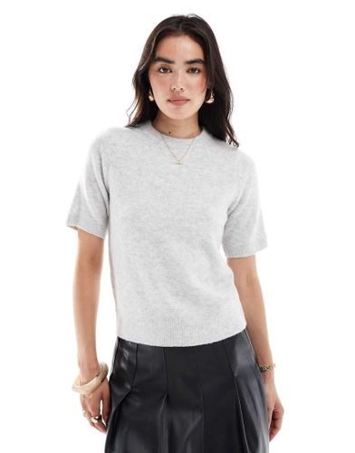 T-shirt en maille à manches bouffantes - clair - New Look - Modalova