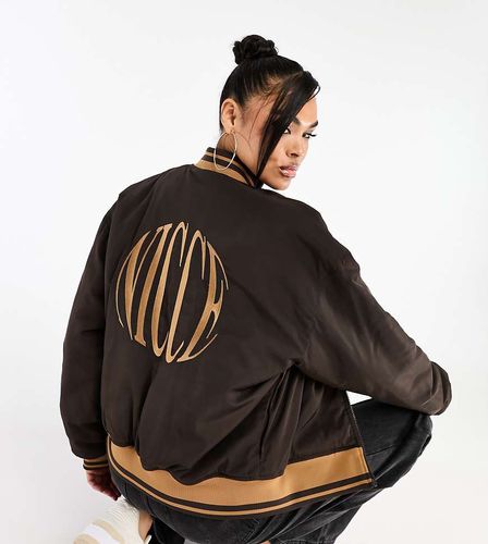 Able - Giacca bomber scuro con logo ricamato sul retro - Nicce - Modalova