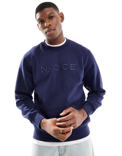 NICCE - Girocollo blu navy con logo - Nicce - Modalova