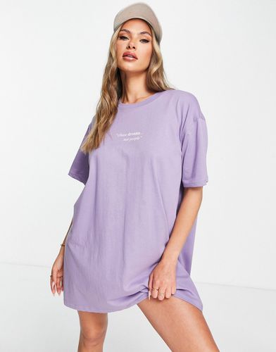 Dreams - Vestito T-shirt oversize lilla con scritta - Night Addict - Modalova