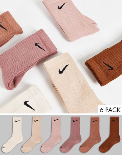 Everyday Plus - Confezione da 6 paia di calzini marroni - Nike Training - Modalova