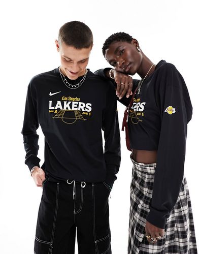 NBA Unisex LA Lakers - Maglietta a maniche lunghe unisex nera con grafica - Nike Basketball - Modalova