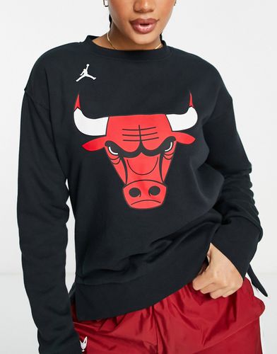 NBA Chicago Bulls - Felpa girocollo in pile nera - Nike Basketball - Modalova