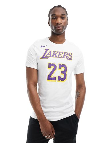 NBA LA Lakers Lebron James - T-shirt unisex bianca con grafica basic - Nike Basketball - Modalova