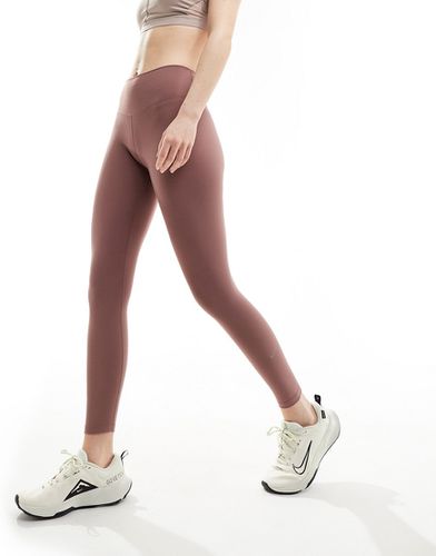 Nike - One Training Dri-FIT - Leggings alla caviglia a vita medio alta malva fumé - Nike Training - Modalova