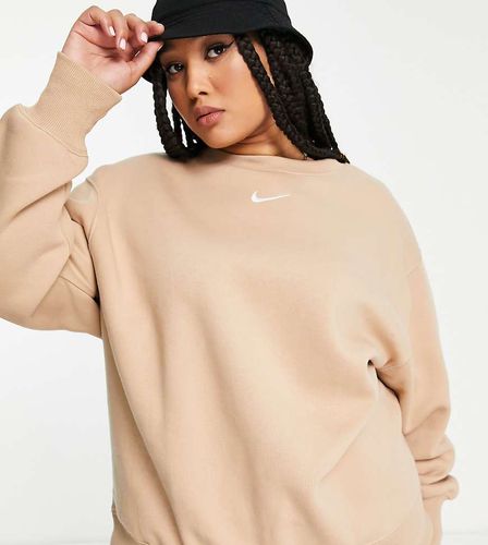 Plus - Felpa girocollo oversize canapa con logo piccolo - Nike - Modalova