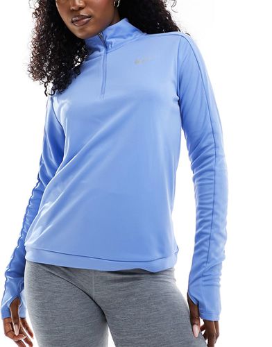 Pacer Dri-FIT - Top a maniche lunghe blu chiaro con zip corta - Nike Running - Modalova