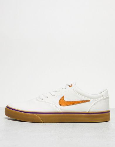Nike - SB Chron 2 - Sneakers in tela bianche e arancioni - Nike SB - Modalova