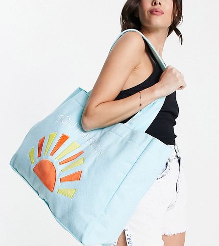 Borsa shopping da mare in spugna vivace con ricamo - South Beach - Modalova