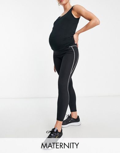 Maternity - Leggings neri con cuciture overlock - South Beach - Modalova