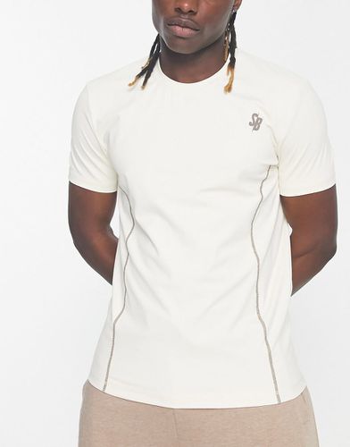 T-shirt crema con cuciture overlock - South Beach - Modalova