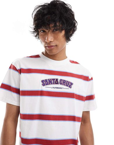 T-shirt bianca a righe stile college - Santa Cruz - Modalova