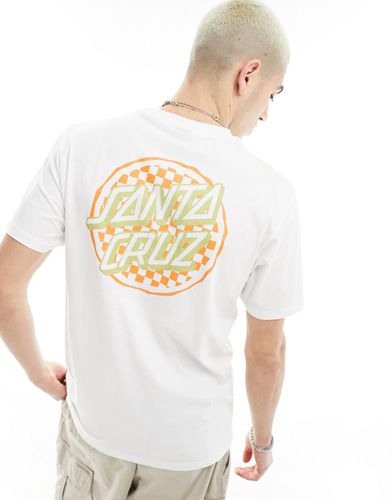 T-shirt bianca con grafica a scacchi sul retro - Santa Cruz - Modalova