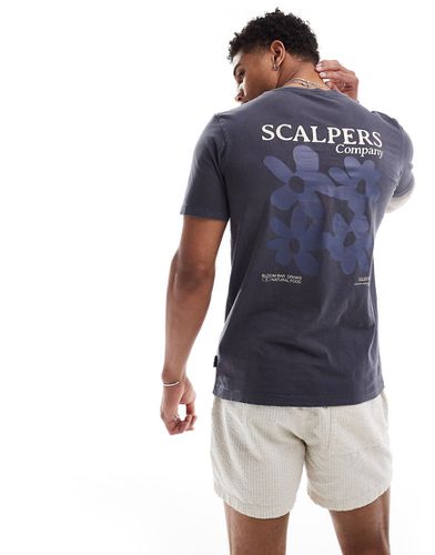 Scalpers - T-shirt blu navy a fiori - Scalpers - Modalova