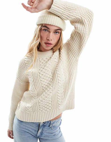 Maglione lavorato a trecce beige - Selected - Modalova