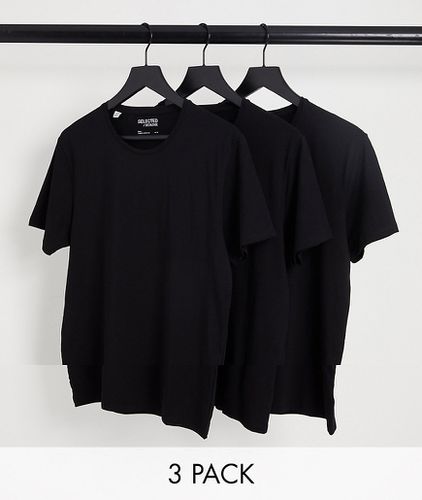 Confezione da 3 T-shirt girocollo nere - Selected Homme - Modalova