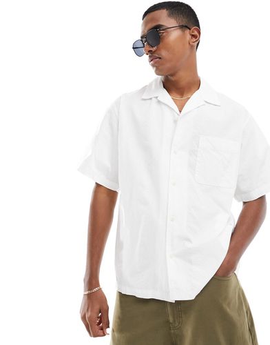Camicia oversize squadrata bianca in seersucker con rever - Selected Homme - Modalova