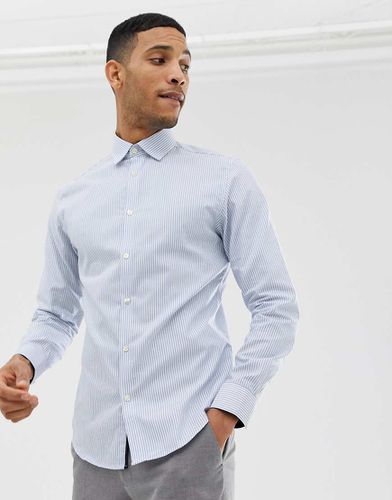 Camicia slim elegante a righe azzurre facile da stirare - Selected Homme - Modalova