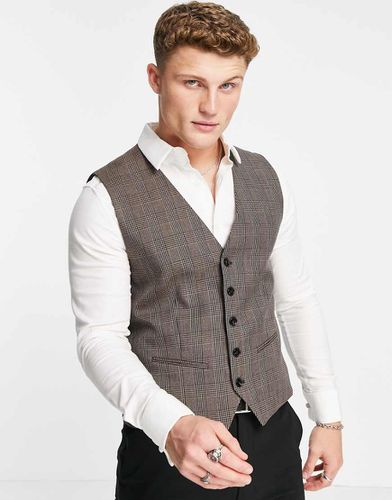 Gilet da abito skinny a quadri - Selected Homme - Modalova