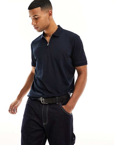 Polo in misto cotone con zip - Selected Homme - Modalova