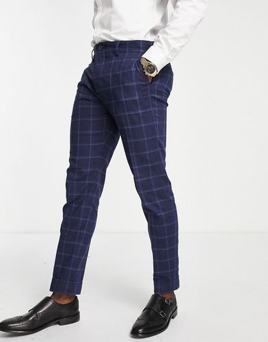 Pantaloni da abito slim in misto lino a quadri - Selected Homme - Modalova