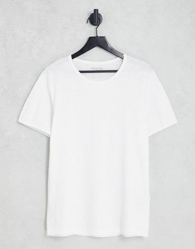 T-Shirt bianca con bordi grezzi - Selected Homme - Modalova