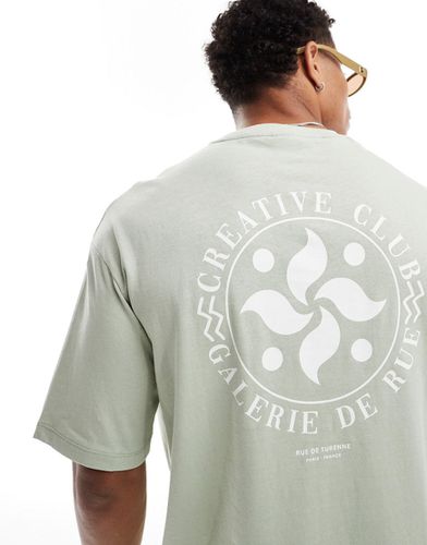 T-shirt oversize con stampa circolare "Creative" sul retro - Selected Homme - Modalova