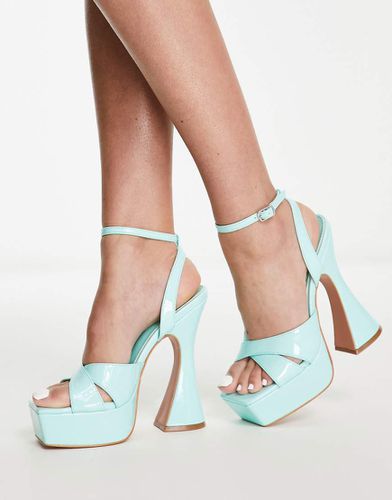 SIMMI London - Oceani - Scarpe con tacco svasato e plateau color menta lucido - SIMMI Shoes - Modalova