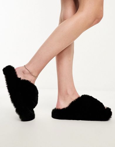 Simmi London - Fuzzy - Pantofole con fascette incrociate nere - SIMMI Shoes - Modalova