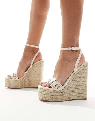 Simmi London - Jamaica - Zeppe alte stile espadrilles color crema con fibbia e occhielli - SIMMI Shoes - Modalova