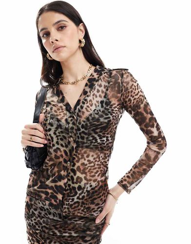 Camicia a maniche lunghe in rete leopardata - Style Cheat - Modalova