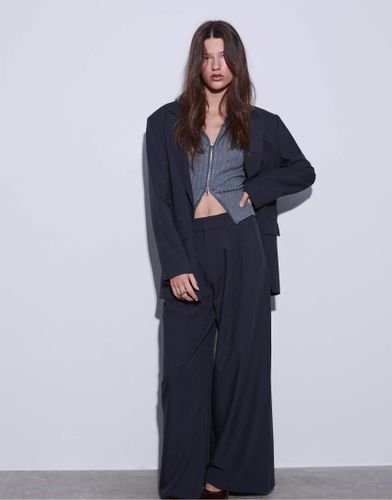 Blazer oversize - Bleu foncé - Stradivarius - Modalova