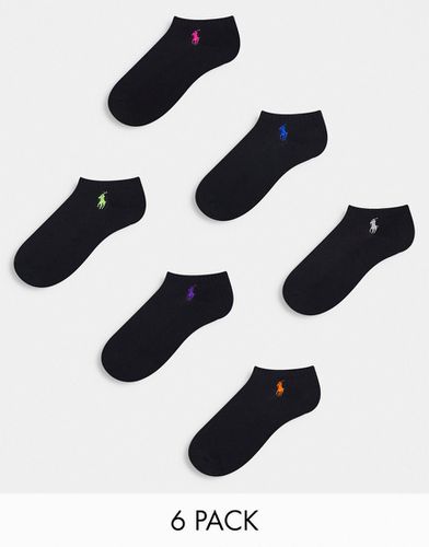 Confezione da 6 paia di calzini sportivi alla caviglia neri - Polo Ralph Lauren - Modalova