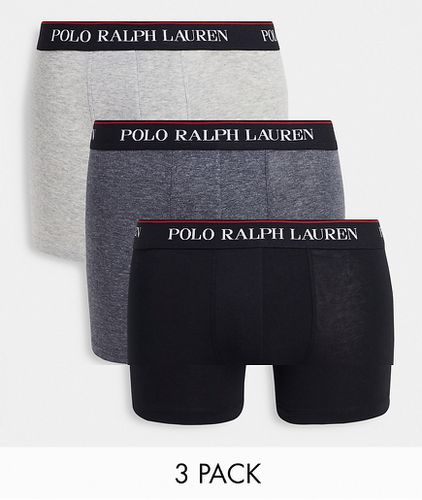 Confezione da tre paia di boxer aderenti grigi con elastico in vita con logo - Polo Ralph Lauren - Modalova